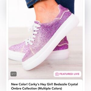 Corky’s Hey Girl! Bedazzle Purple Ombré Women's Sneakers